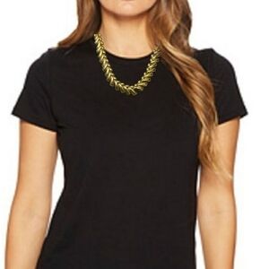 ANN KLEIN Gold Cleopatra Leaf Collar Necklace 18"